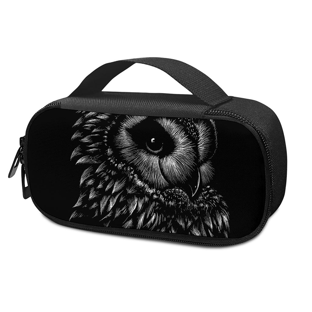 Black And White Owl Print Insulin Cooler Travel Case