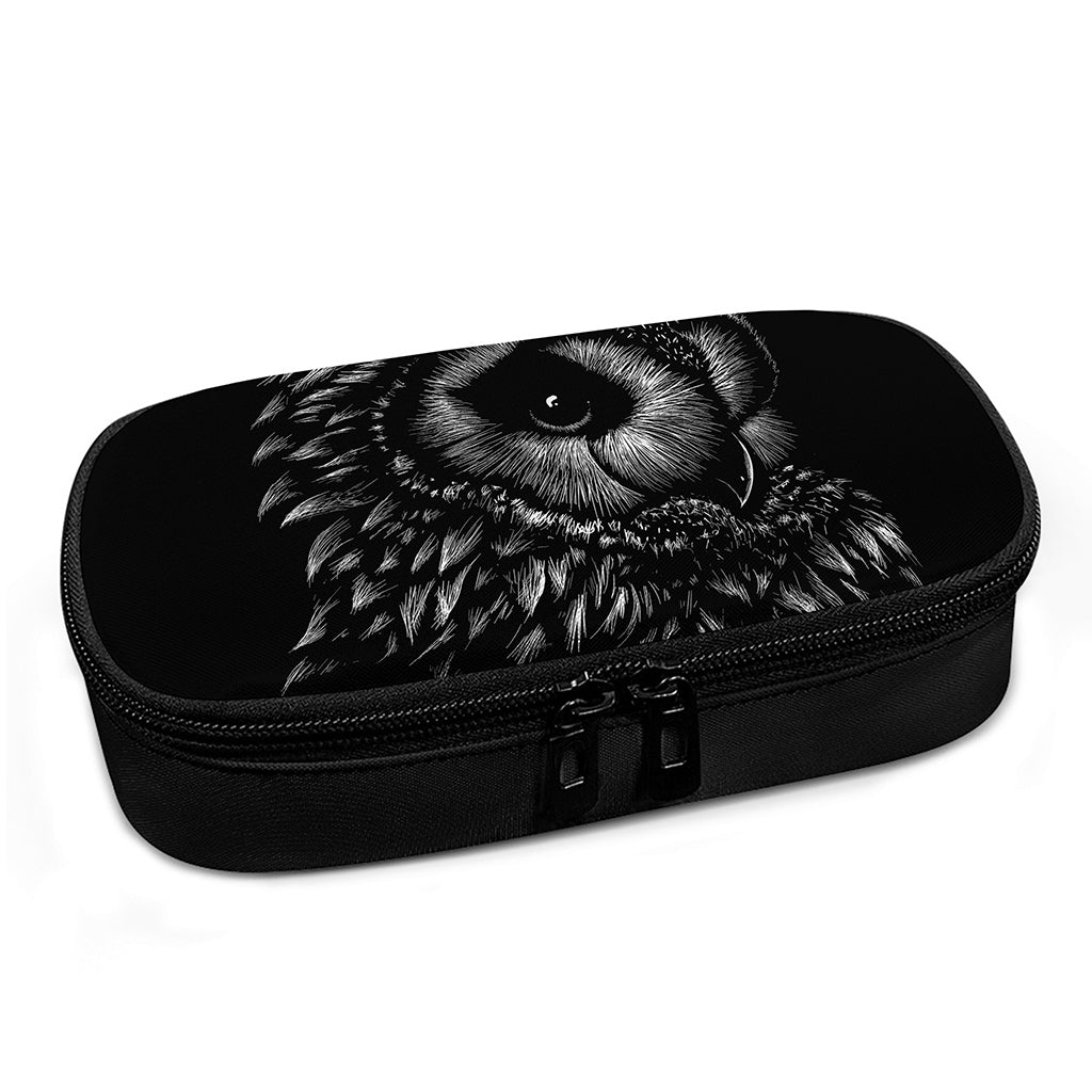 Black And White Owl Print Insulin Cooler Travel Case