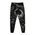 Black And White Owl Print Jogger Pants
