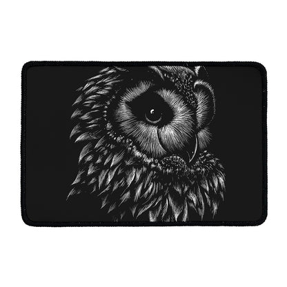 Black And White Owl Print Kitchen Mat