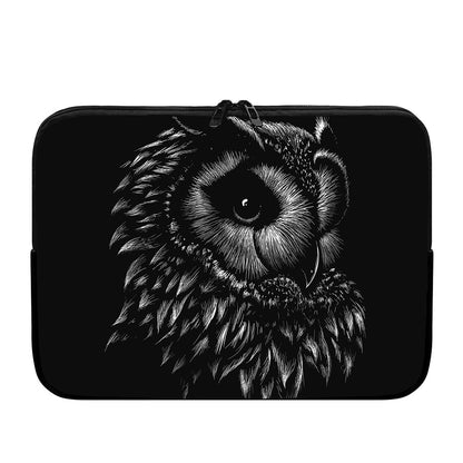 Black And White Owl Print Laptop Sleeve