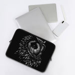 Black And White Owl Print Laptop Sleeve