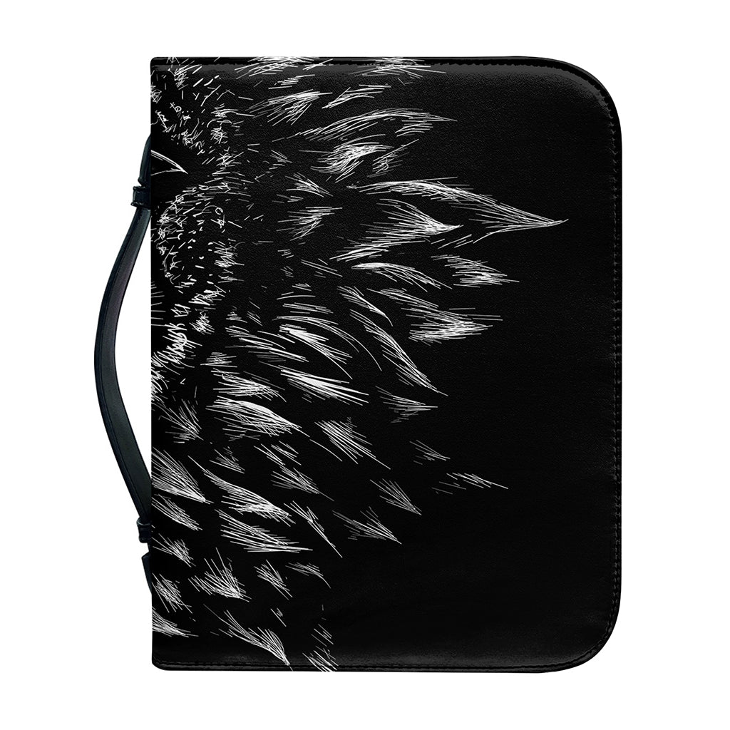 Black And White Owl Print Leather Bible Cover