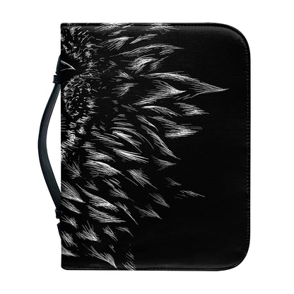 Black And White Owl Print Leather Bible Cover