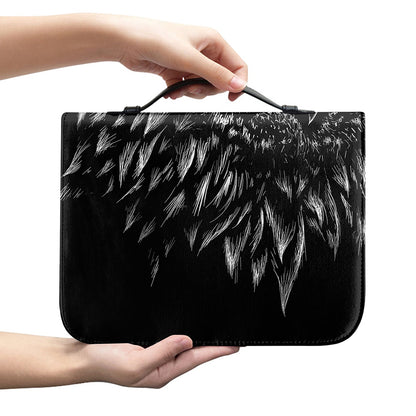 Black And White Owl Print Leather Bible Cover