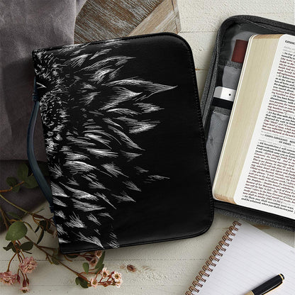 Black And White Owl Print Leather Bible Cover