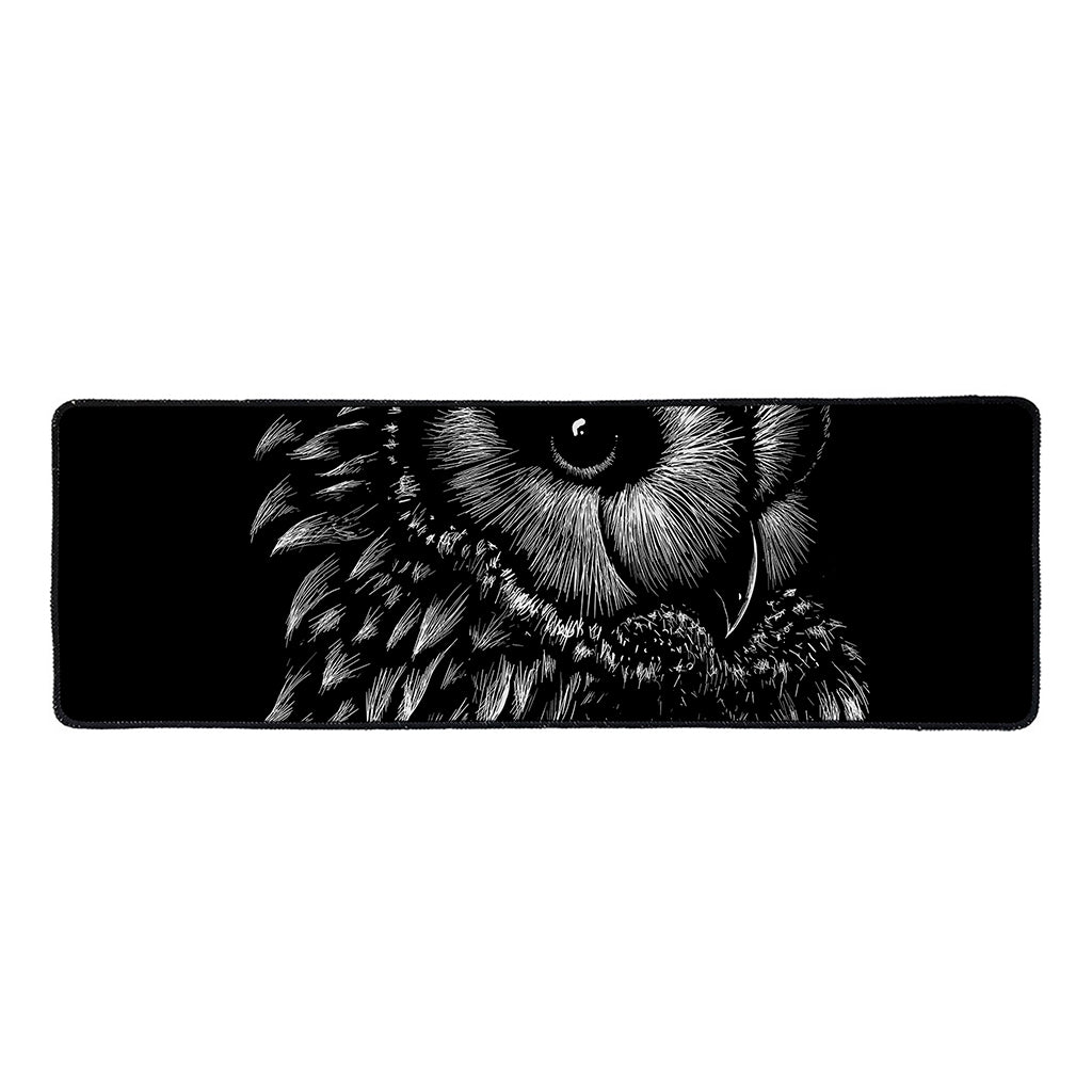 Black And White Owl Print Long Kitchen Mat