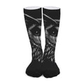 Black And White Owl Print Long Socks