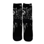 Black And White Owl Print Long Socks