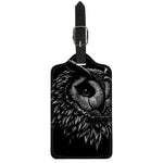 Black And White Owl Print Luggage Tag