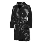 Black And White Owl Print Men's Bathrobe