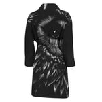 Black And White Owl Print Men's Bathrobe
