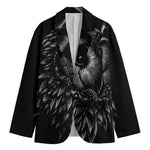 Black And White Owl Print Men's Blazer