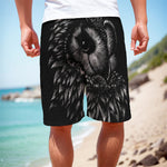Black And White Owl Print Men's Cargo Shorts