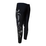 Black And White Owl Print Men's Compression Pants