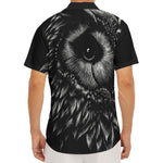 Black And White Owl Print Men's Deep V-Neck Shirt