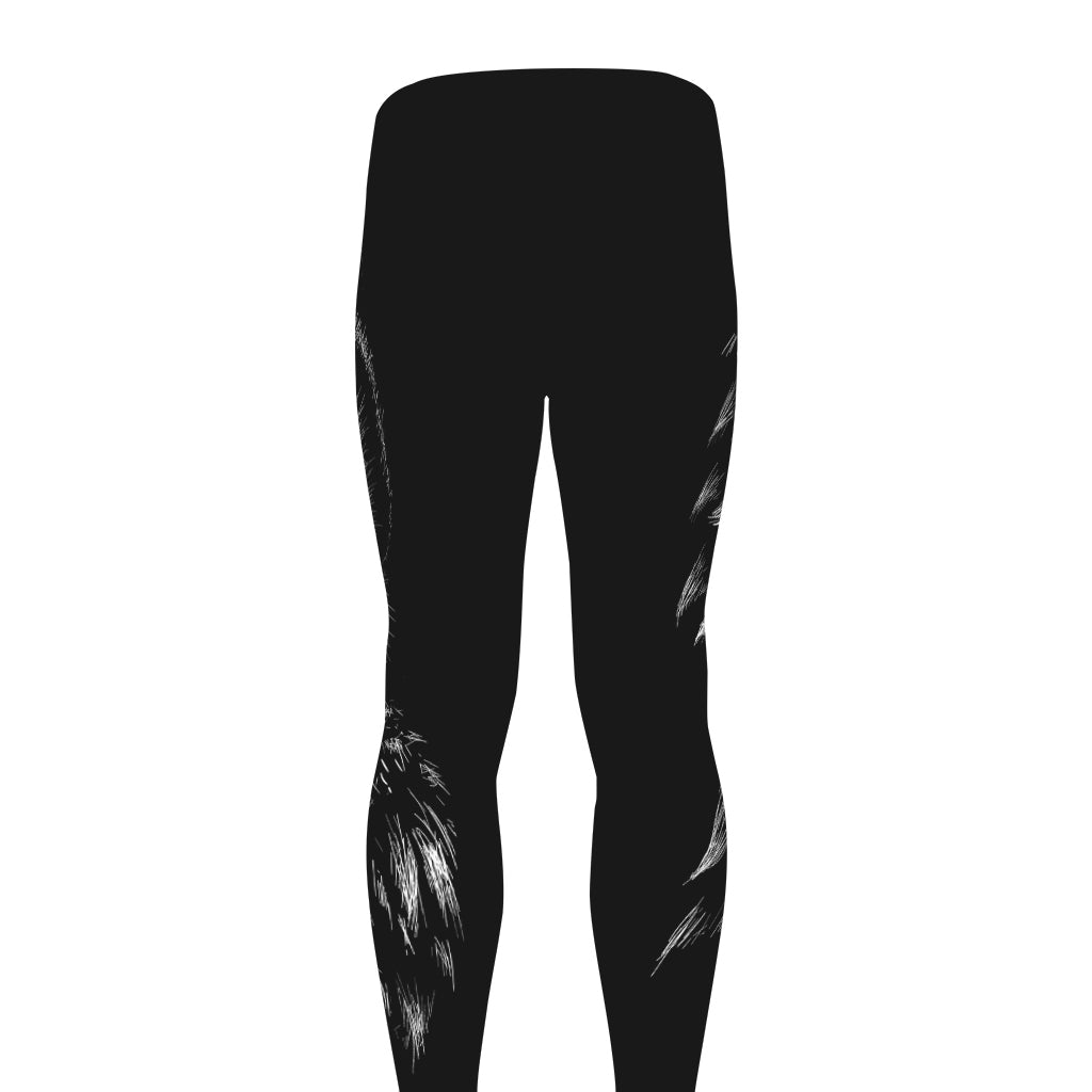 Black And White Owl Print Men's leggings