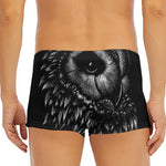 Black And White Owl Print Men's Short Boxer Briefs