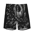Black And White Owl Print Men's Athletic Shorts
