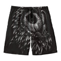 Black And White Owl Print Men's Swim Trunks