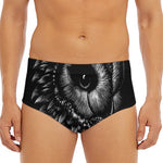 Black And White Owl Print Men's Triangle Swim Briefs