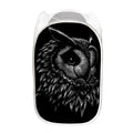 Black And White Owl Print Mesh Laundry Hamper