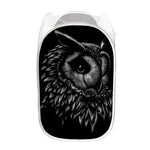 Black And White Owl Print Mesh Laundry Hamper