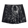 Black And White Owl Print Mesh Shorts