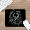 Black And White Owl Print Mouse Pad
