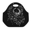 Black And White Owl Print Neoprene Lunch Bag