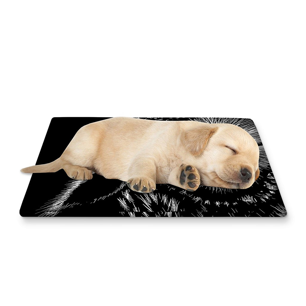 Black And White Owl Print Pet Cooling Mat Cover