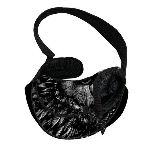 Black And White Owl Print Pet Sling Carrier