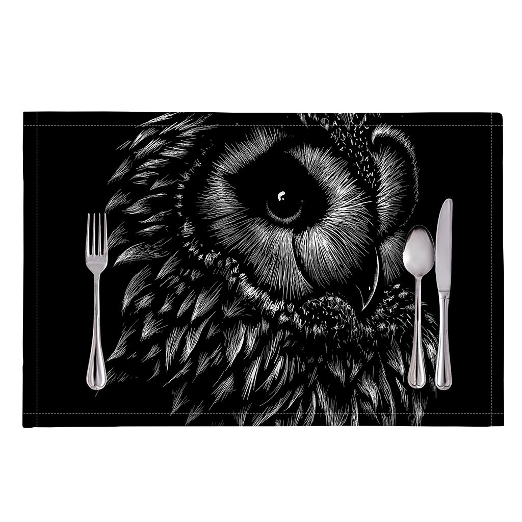 Black And White Owl Print Placemat