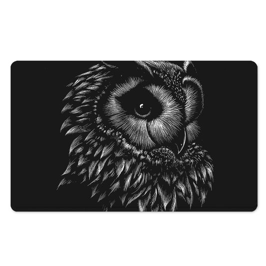 Black And White Owl Print Polyester Doormat