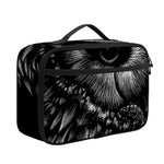 Black And White Owl Print Portable Lunch Bag