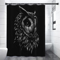 Black And White Owl Print Premium Shower Curtain