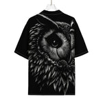 Black And White Owl Print Rayon Hawaiian Shirt