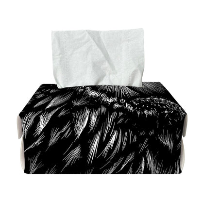 Black And White Owl Print Rectangle Tissue Box Cover