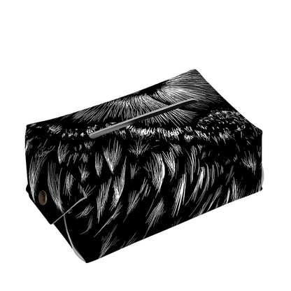 Black And White Owl Print Rectangle Tissue Box Cover