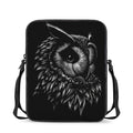 Black And White Owl Print Rectangular Crossbody Bag