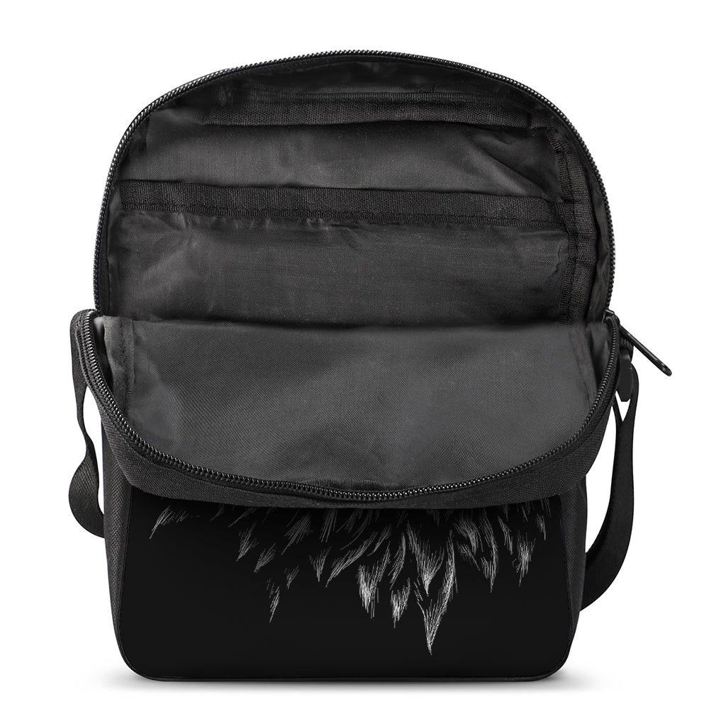 Black And White Owl Print Rectangular Crossbody Bag