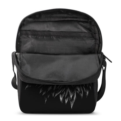 Black And White Owl Print Rectangular Crossbody Bag