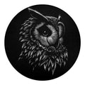 Black And White Owl Print Round Blanket