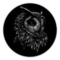 Black And White Owl Print Round Floor Mat