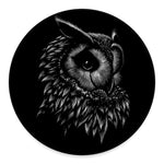 Black And White Owl Print Round Floor Mat