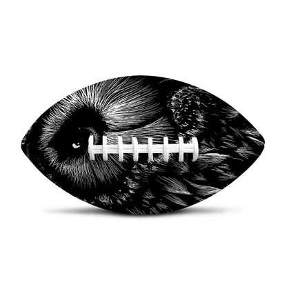Black And White Owl Print Rugby Ball