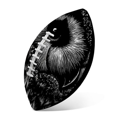 Black And White Owl Print Rugby Ball