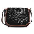 Black And White Owl Print Saddle Bag