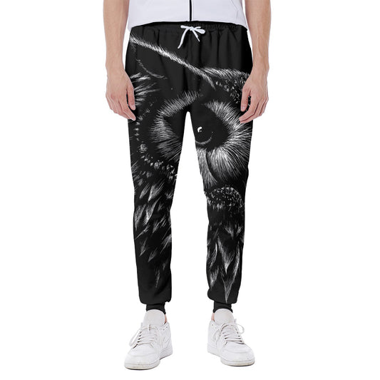 Black And White Owl Print Scuba Joggers