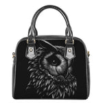 Black And White Owl Print Shoulder Handbag